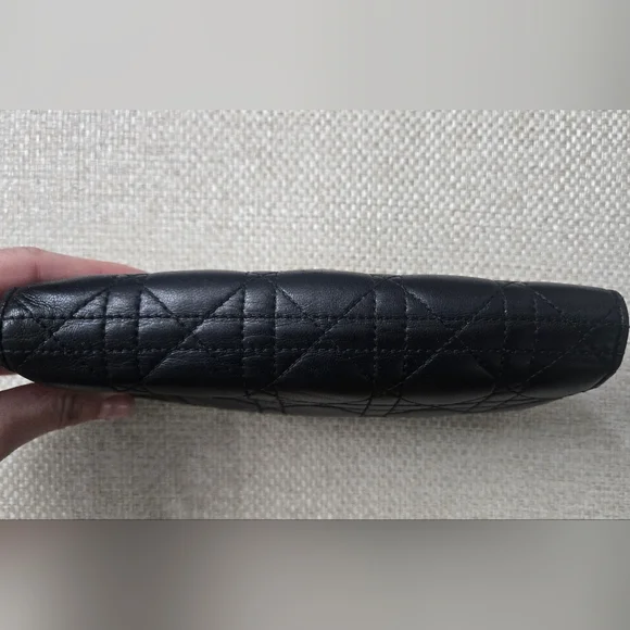 Christan Dior Miss Dior Calf Skin Black Wallet - Picture 3 of 7